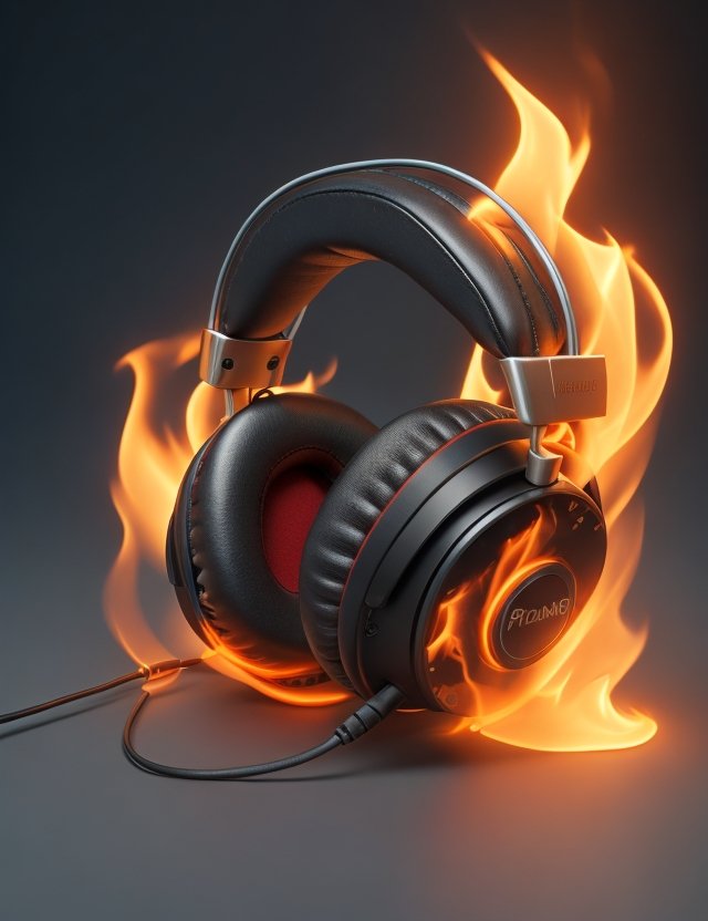 Headphones on fire