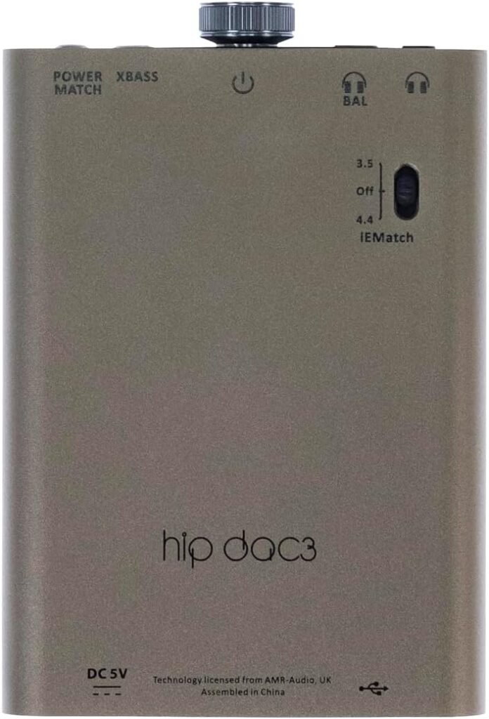 iFi hip-dac3 - Portable Hi-Res DAC/Headphone Amp - True Balanced Circuit, 400mW Output, Dual USB-C, PCM 384kHz/DSD256/MQA Decoding, XBass Analog Enhancement, PowerMatch, iEMatch up to 12hrs Playtime