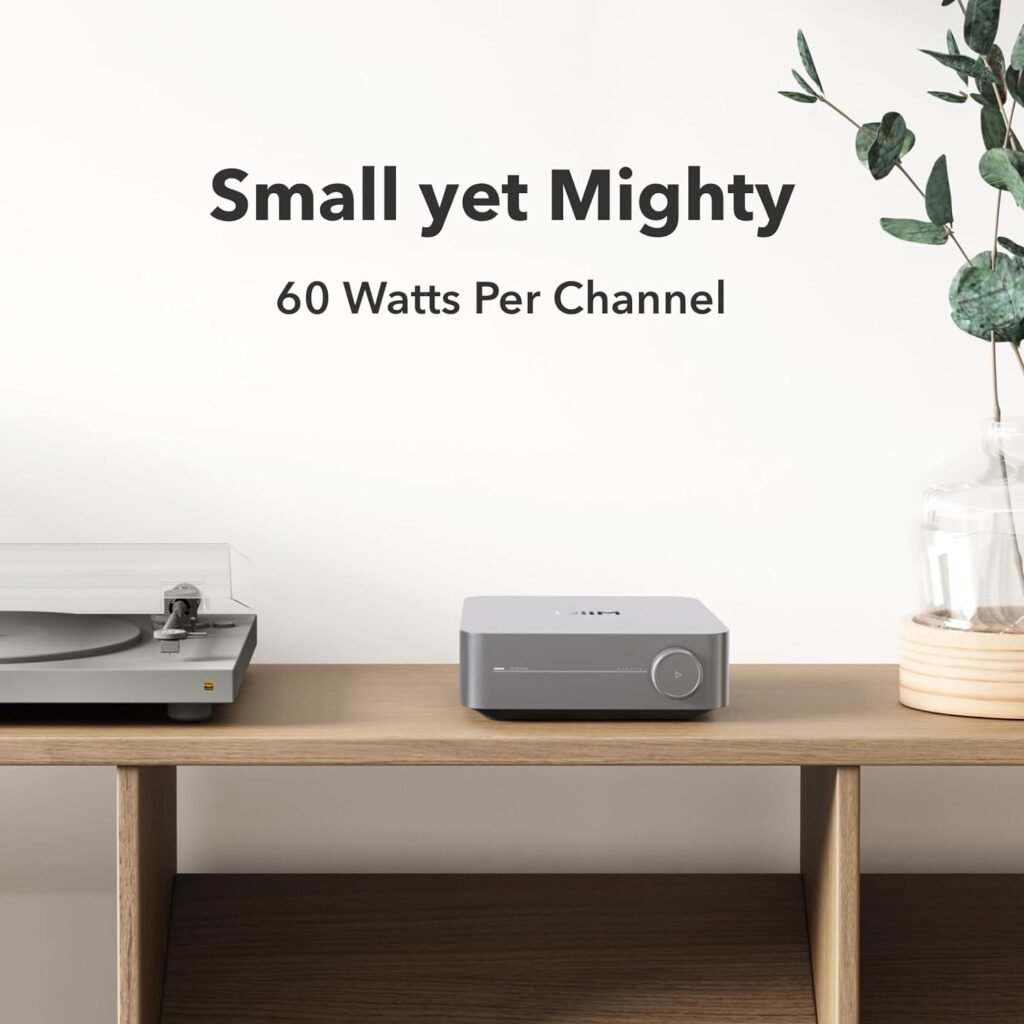 WiiM Amp: Multiroom Streaming Amplifier with AirPlay 2, Chromecast, HDMI Voice Control | Stream Spotify, Amazon Music, Tidal More | Remote Included | Space Gray